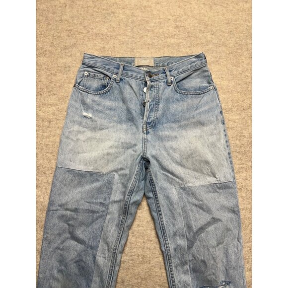 Everlane The 90s Cheaky Jean Denim Patchwork Distressed 28 Crop Light Wash - Picture 2 of 11